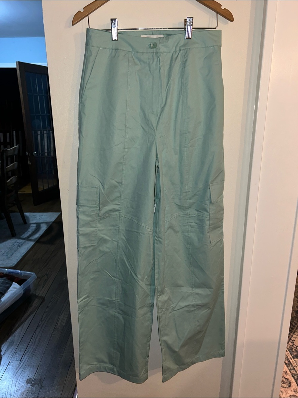Anada Cargo Pants Light Mint Green Wide-Leg